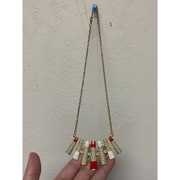 Unbranded Jewelry - Metal Gold Tone Geometric Style Statement Necklace